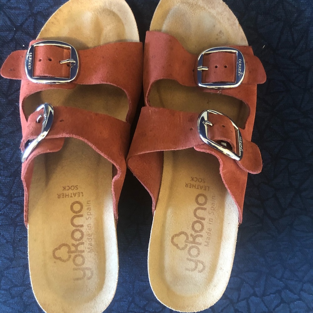 Wedge Sandals - Leather/Suede